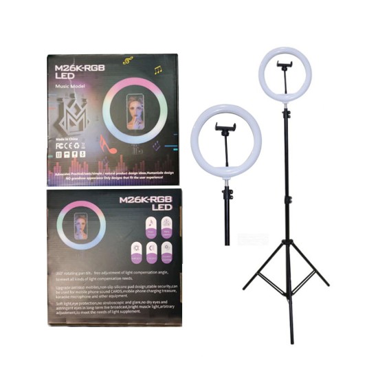 RINGLIGHT STAND M26K-RGB WITH PHONE HOLDER 26CM BLACK